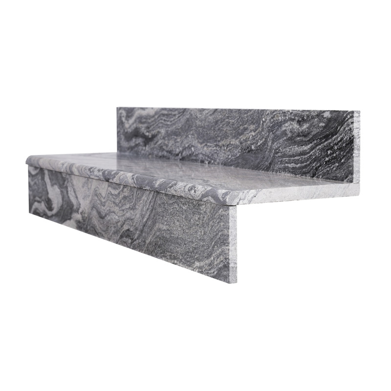 Granite Step with Riser Juparana Grey different size 100/120/130/150/160 CM